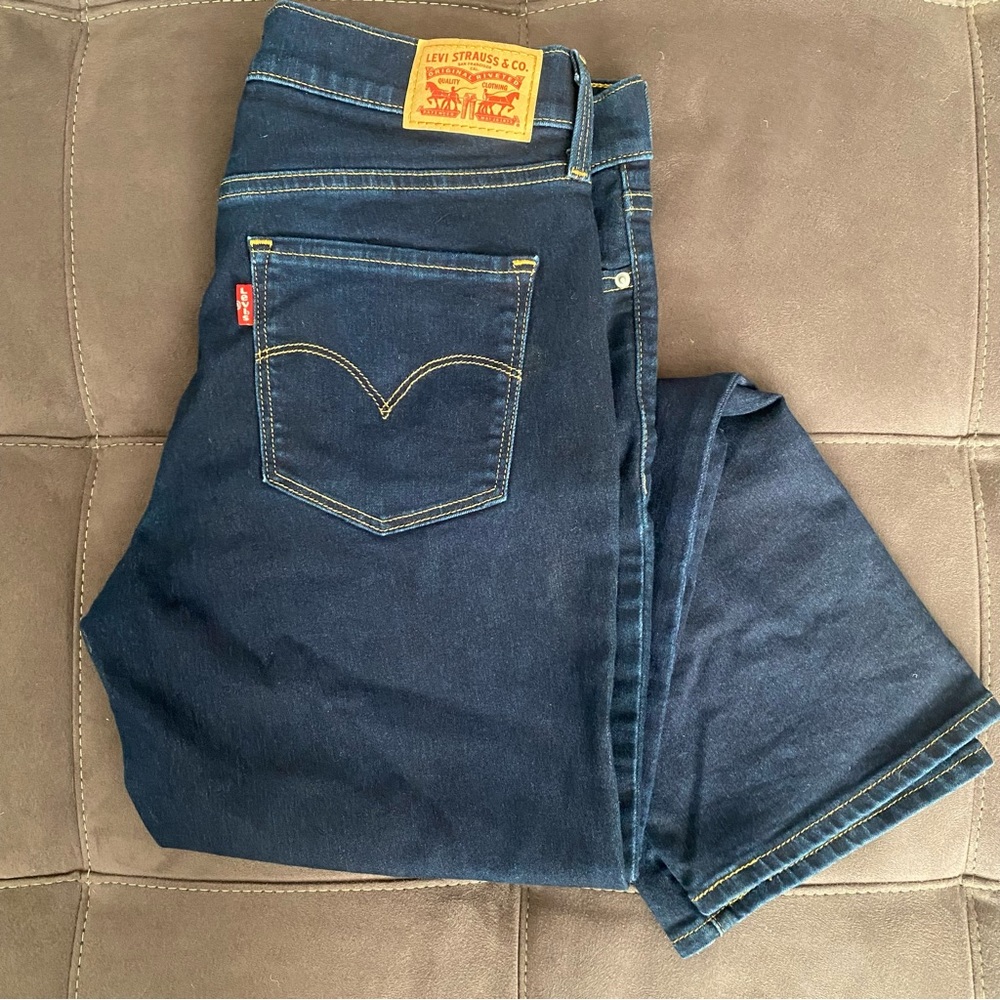 Levi’s Ladies Shaping Straight Dark Denim Jeans